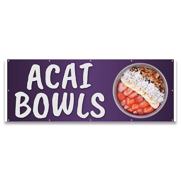 Signmission ACAI Bowls Banner Concession Stand Food Truck Single Sided B-120-30007 - main
